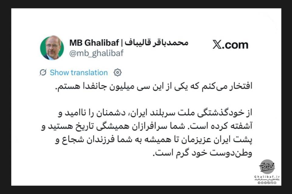 افتخار می‌کنم که یکی از این سی میلیون جانفدا هستم